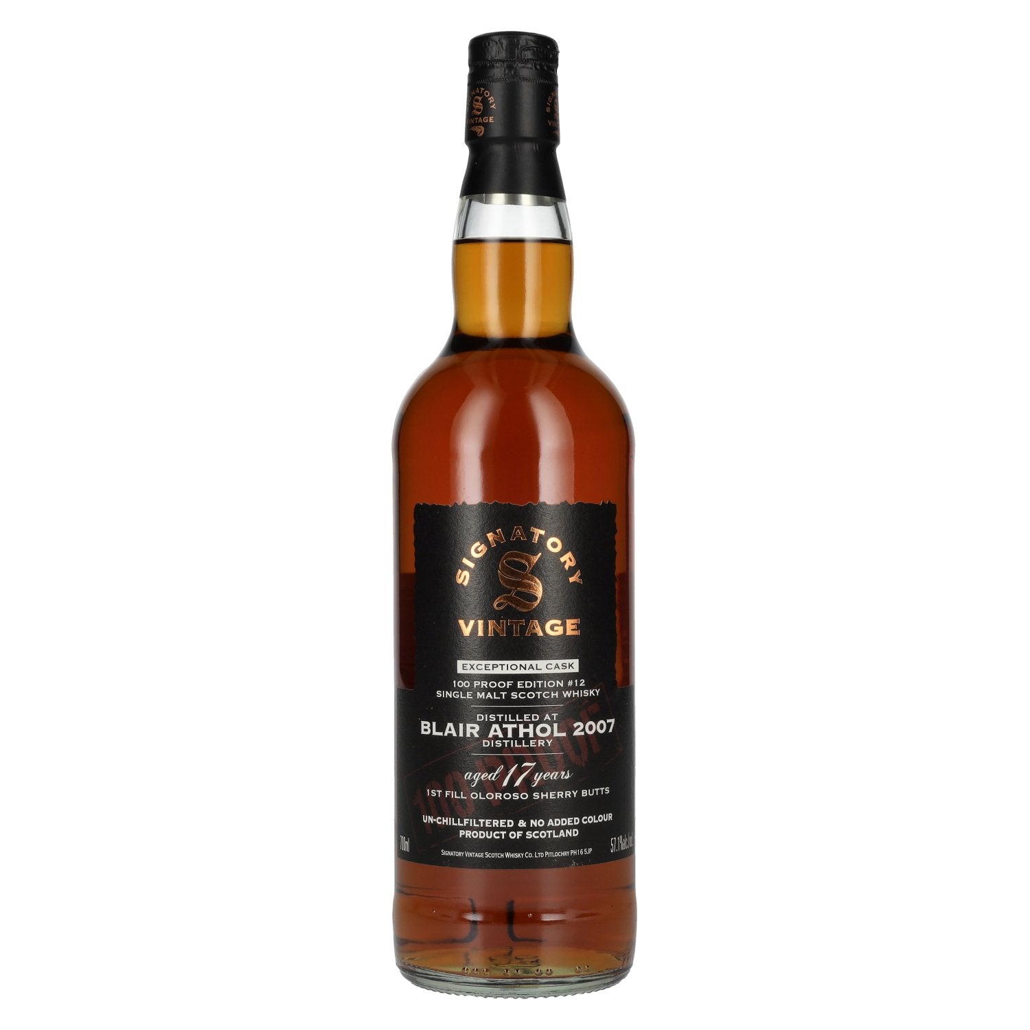 Signatory Vintage 100 Proof Edition BLAIR ATHOL 17 Years Old Exceptional Cask #12 2007 57,1% Vol. 0,7l
