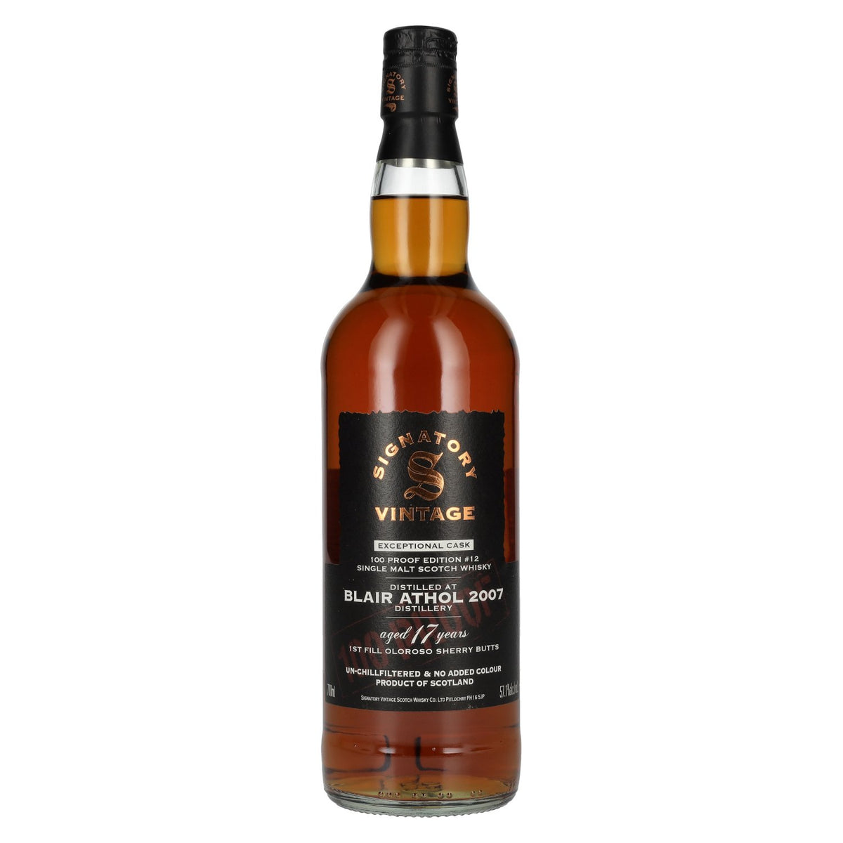 Signatory Vintage 100 Proof Edition BLAIR ATHOL 17 Years Old Exceptional Cask #12 2007 57,1% Vol. 0,7l
