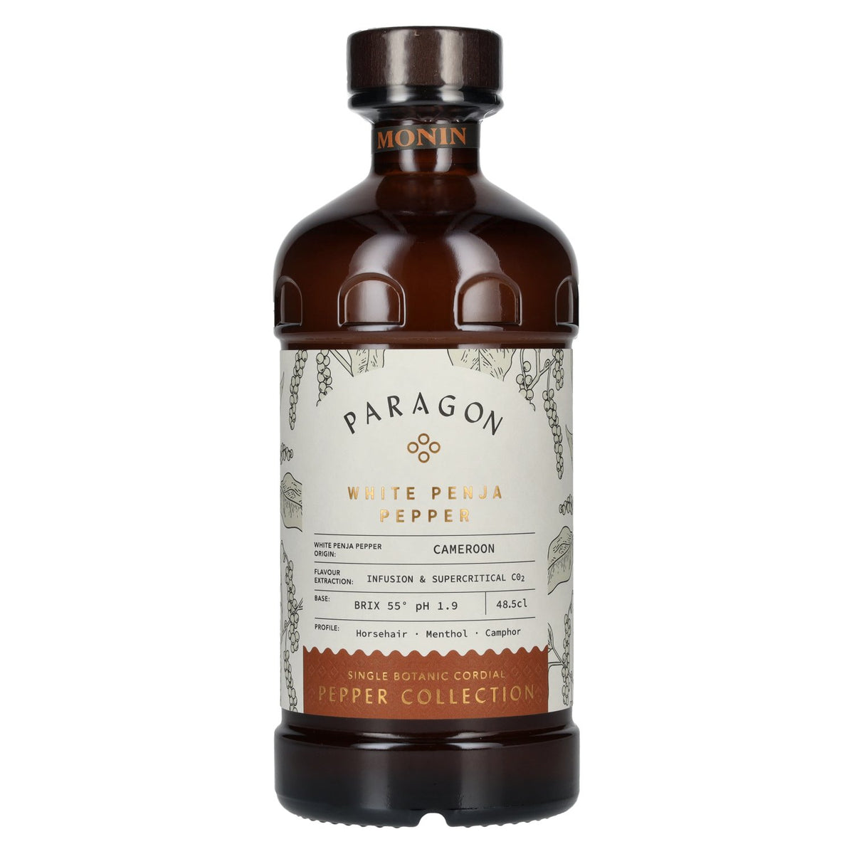 Monin Paragon WHITE PENJA PEPPER Single Botanic Cordial Pepper Collection 0.485 l