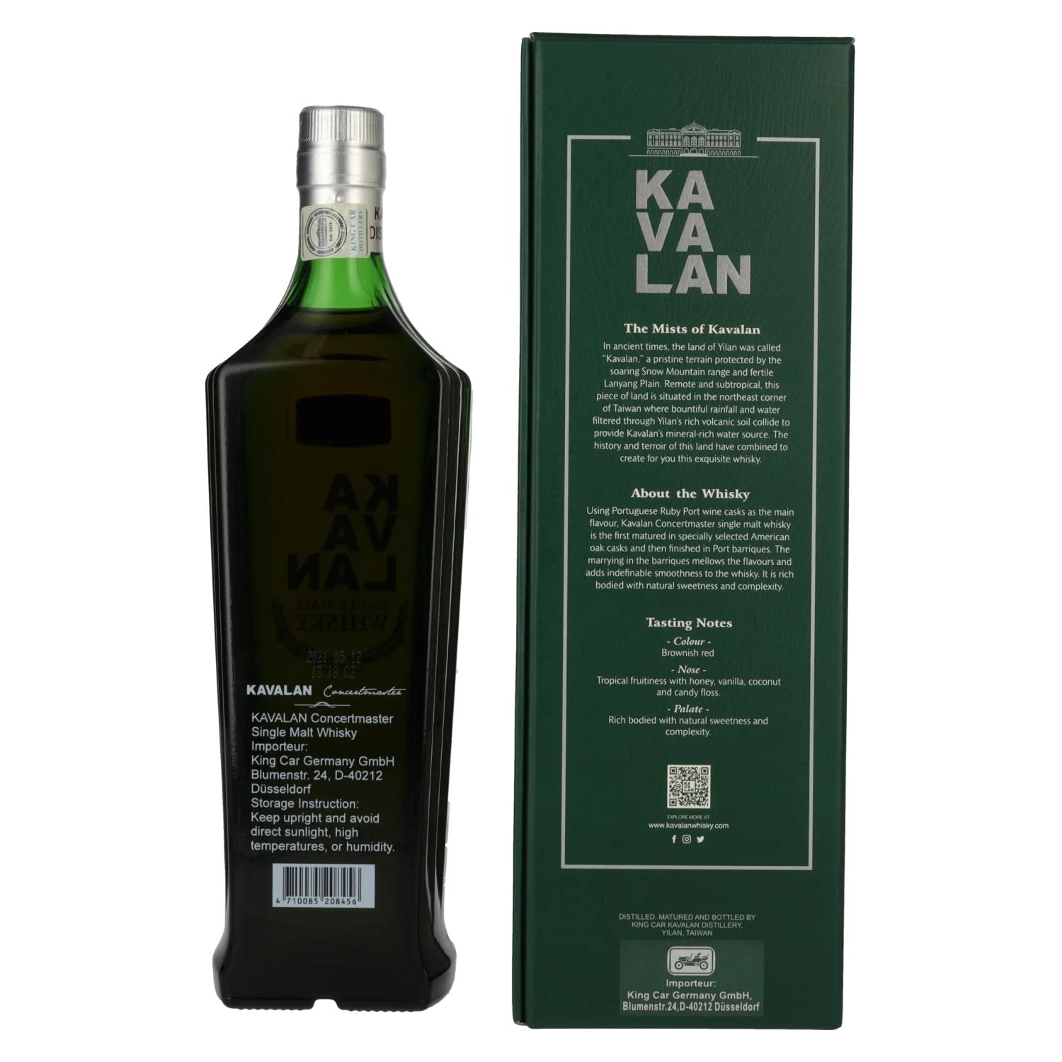 Kavalan CONCERTMASTER Port Cask Finish Single Malt Whisky 40% Vol. 0,7l in geschenkverpakking