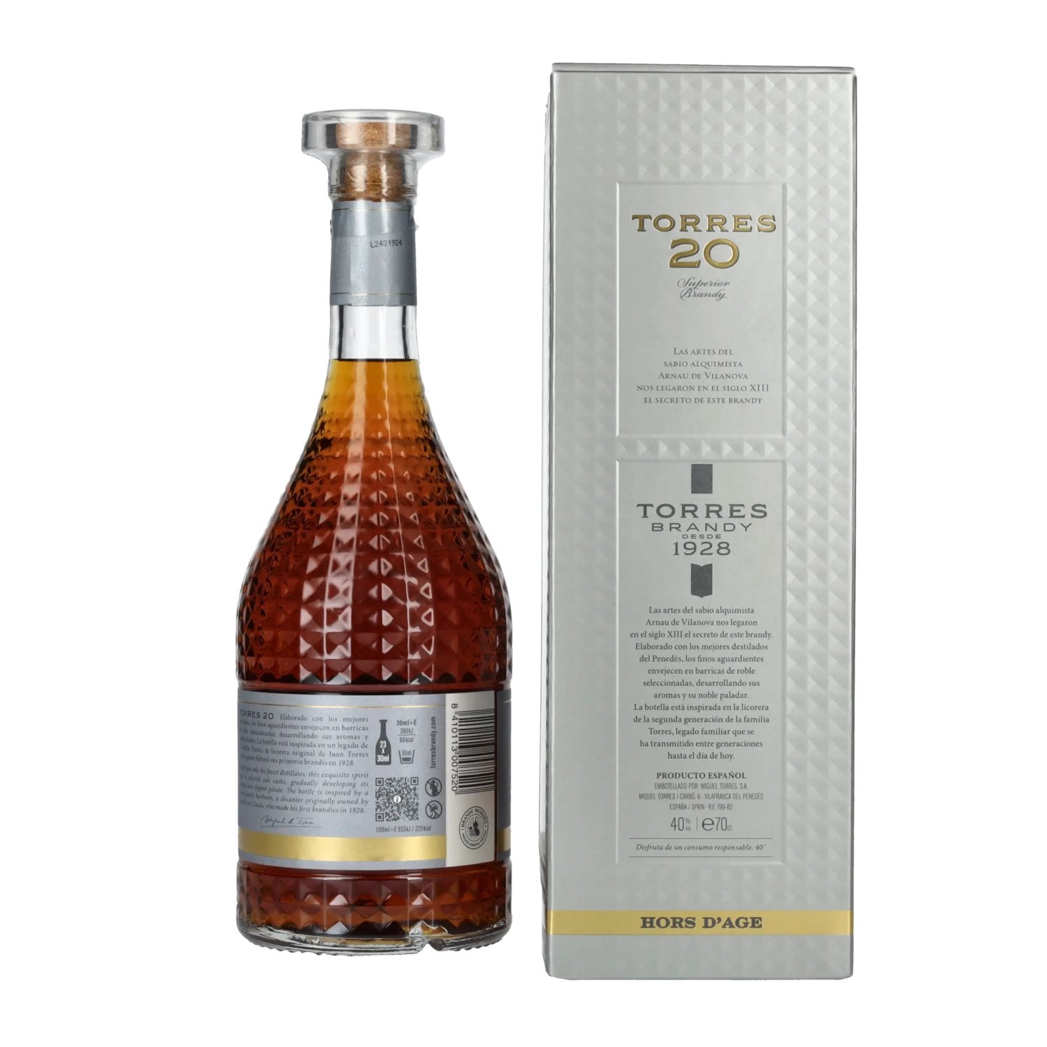 Torres 20 HORS D'AGE Superior Brandy 40% Vol. 0,7l in geschenkverpakking