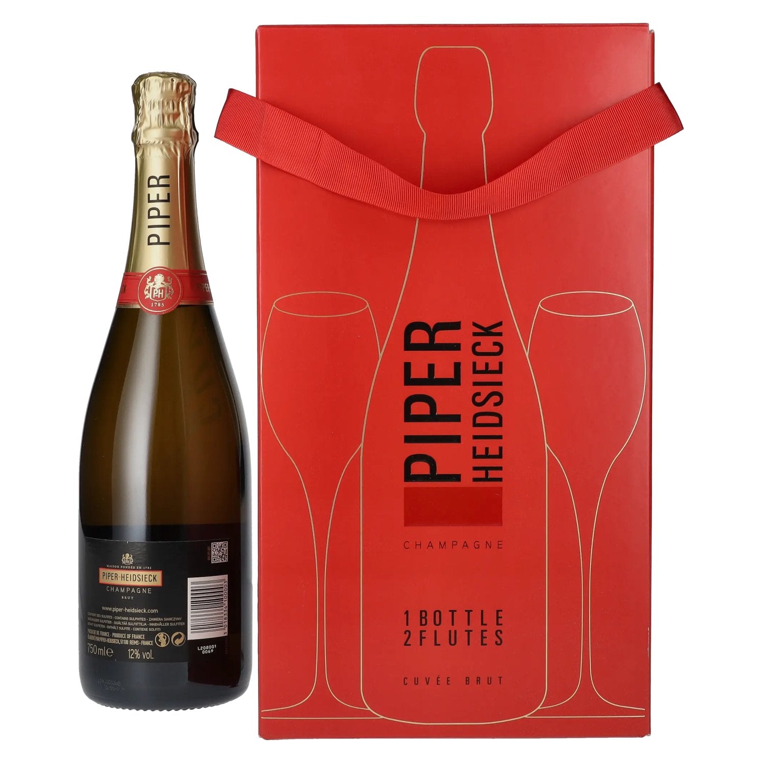 Piper-Heidsieck Champagne CUVÉE BRUT 12% Vol. 0,75l in Geschenkbox mit 2 Gläsern