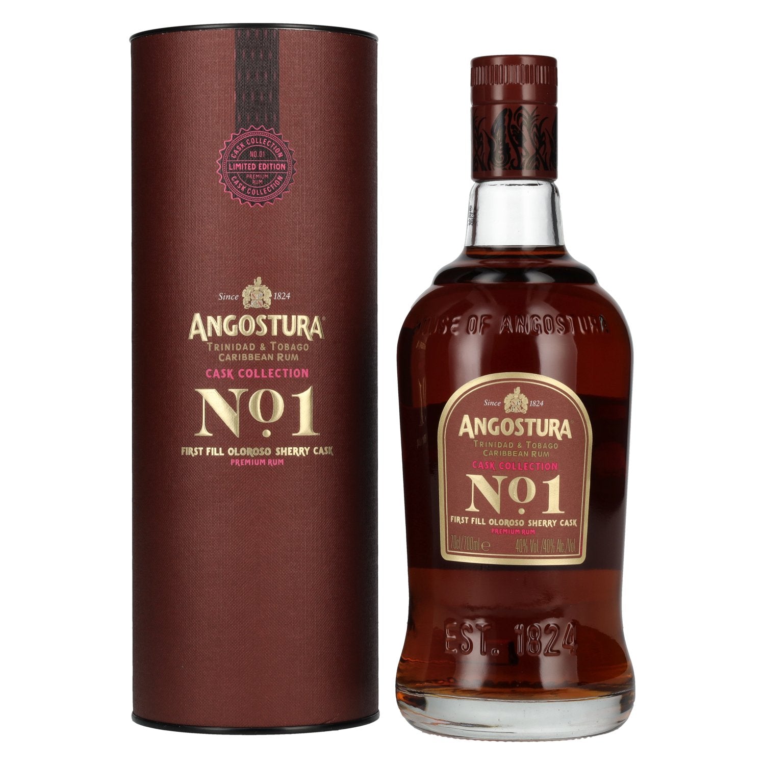 Angostura No. 1 CASK COLLECTION First Fill Oloroso Sherry Cask Premium Rum 40% Vol. 0,7l en boîte cadeau