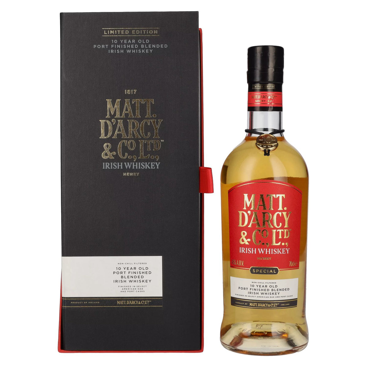 Matt. D'arcy 10-Year-Old Blended Irish Whiskey Limited Edition 46% ABV 0.7l in a gift box