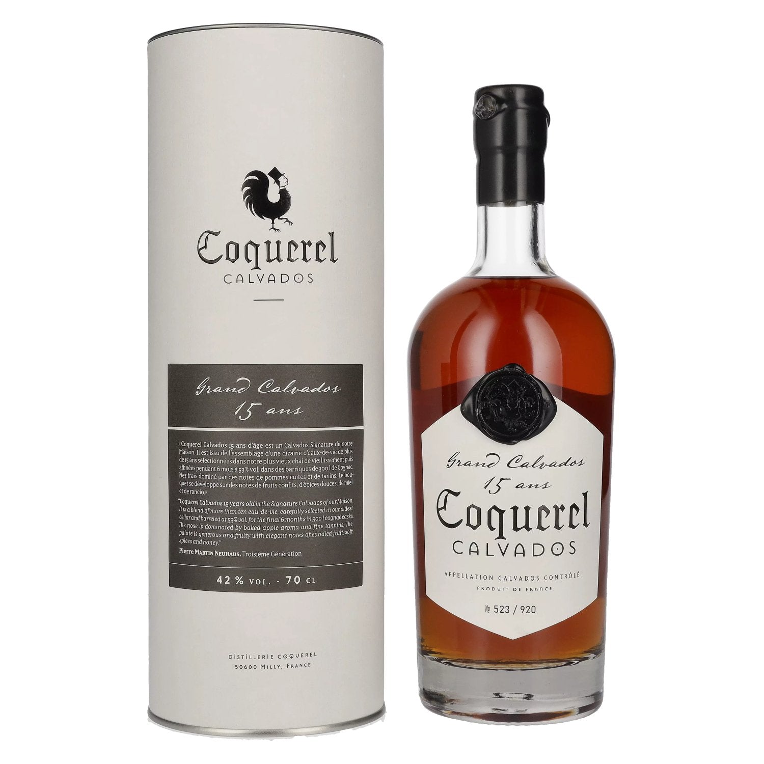 Coquerel Grander Calvados 15 Ans 42% Vol. 0,7l in geschenkverpakking