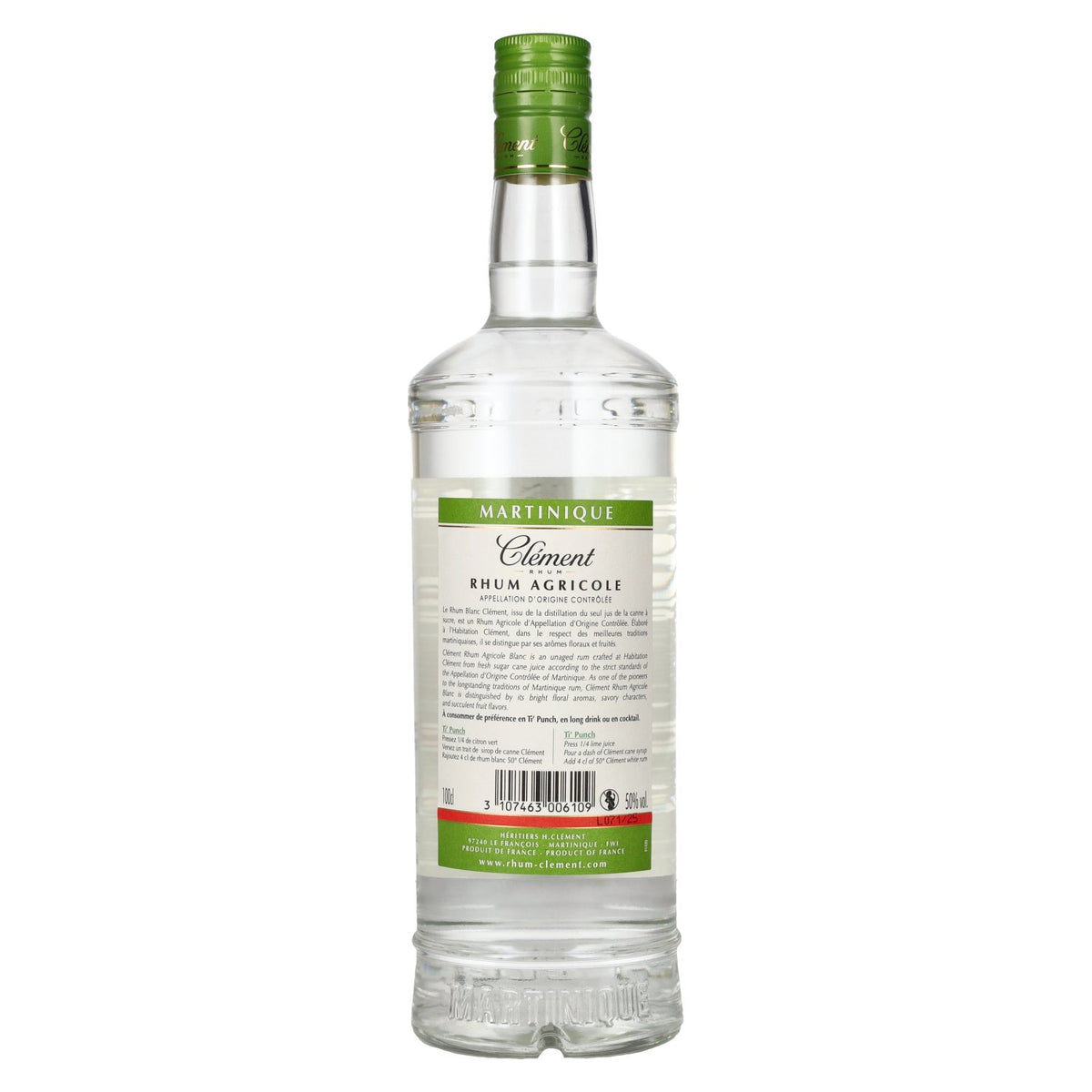 Clément Agricole White Rum 50% vol. 1 litre