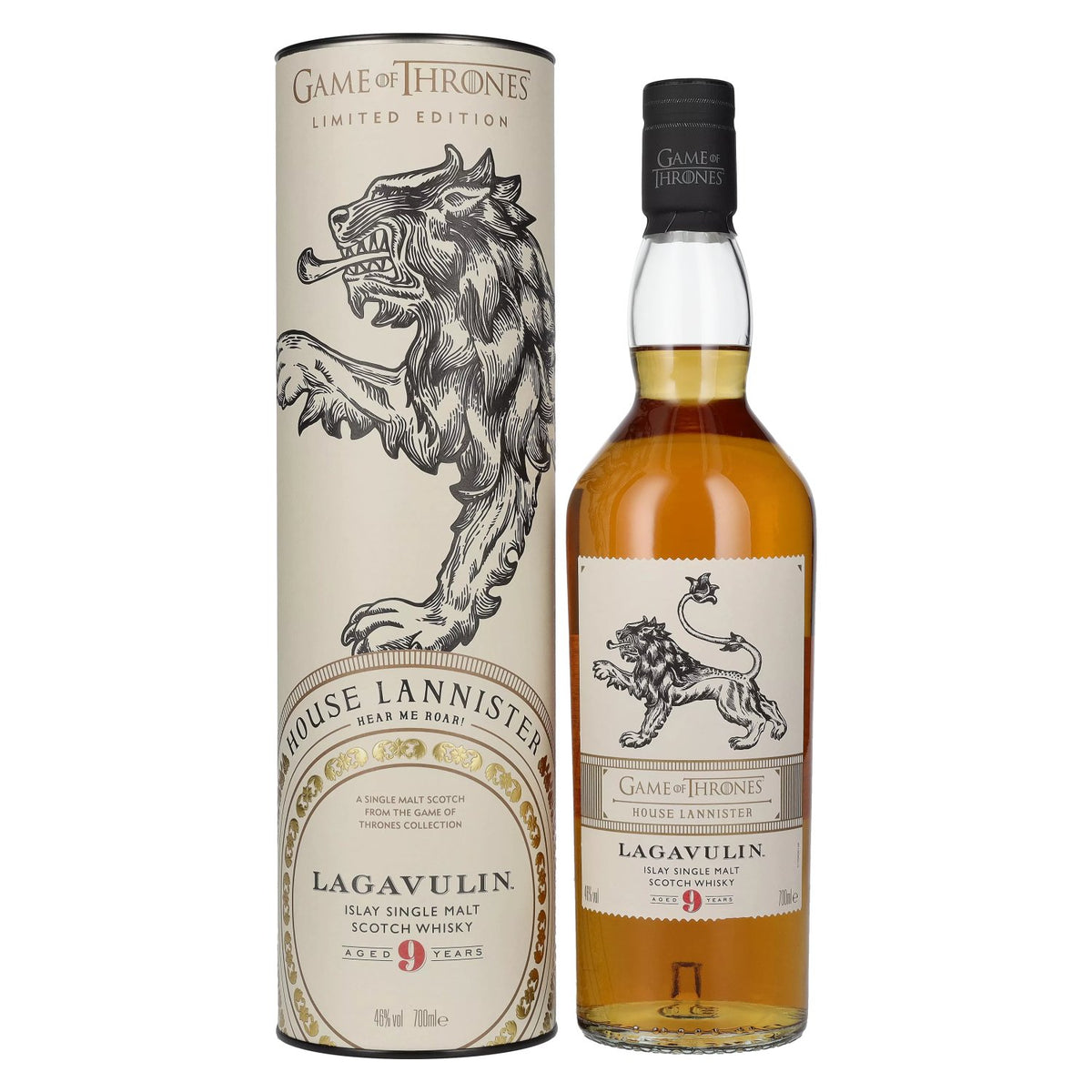 Lagavulin 9 Years Old GAME OF THRONES House Lannister Single Malt Collection 46% ABV 0.7l in a gift box