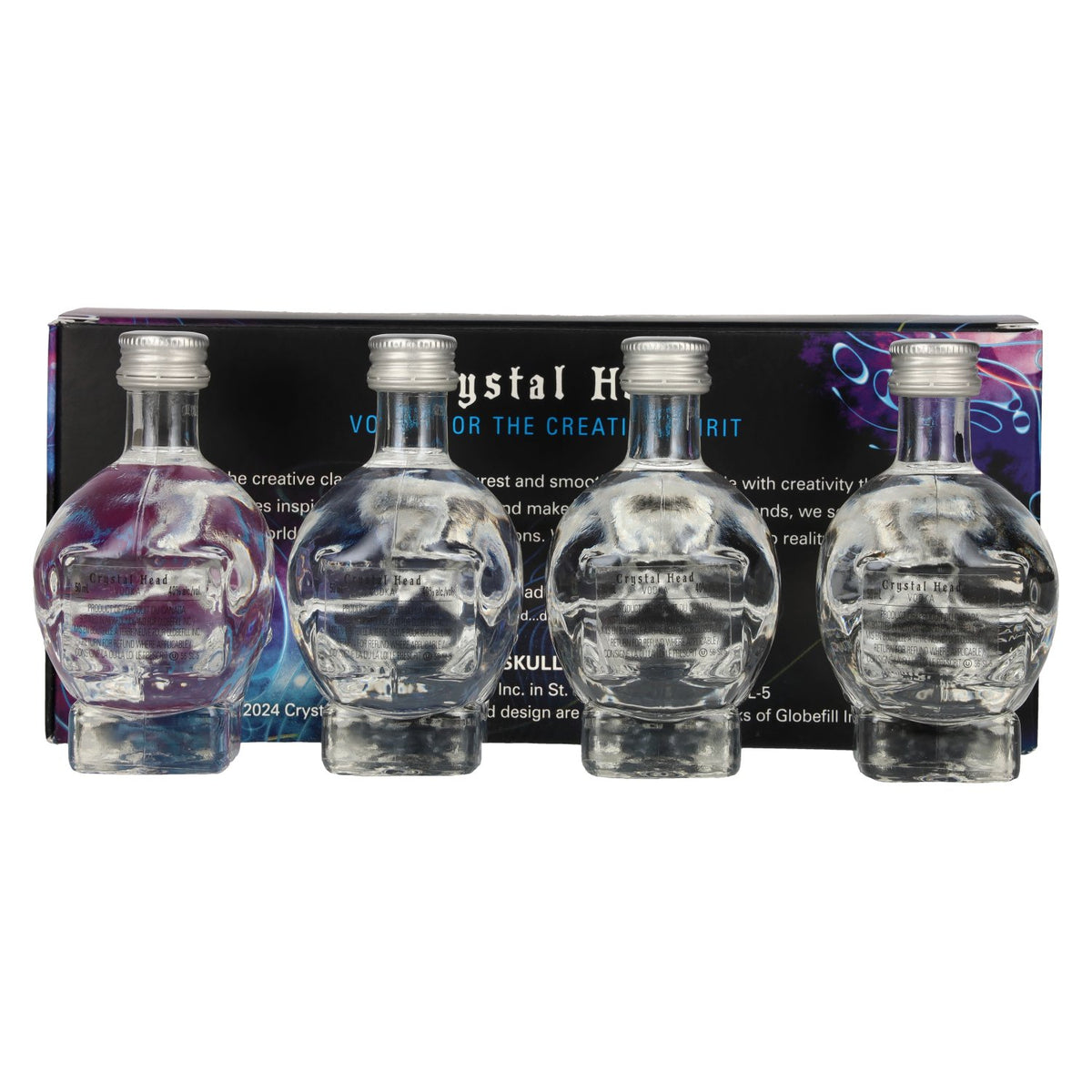 Crystal Head Vodka 40% ABV, 4 x 0.05 litres in a gift box