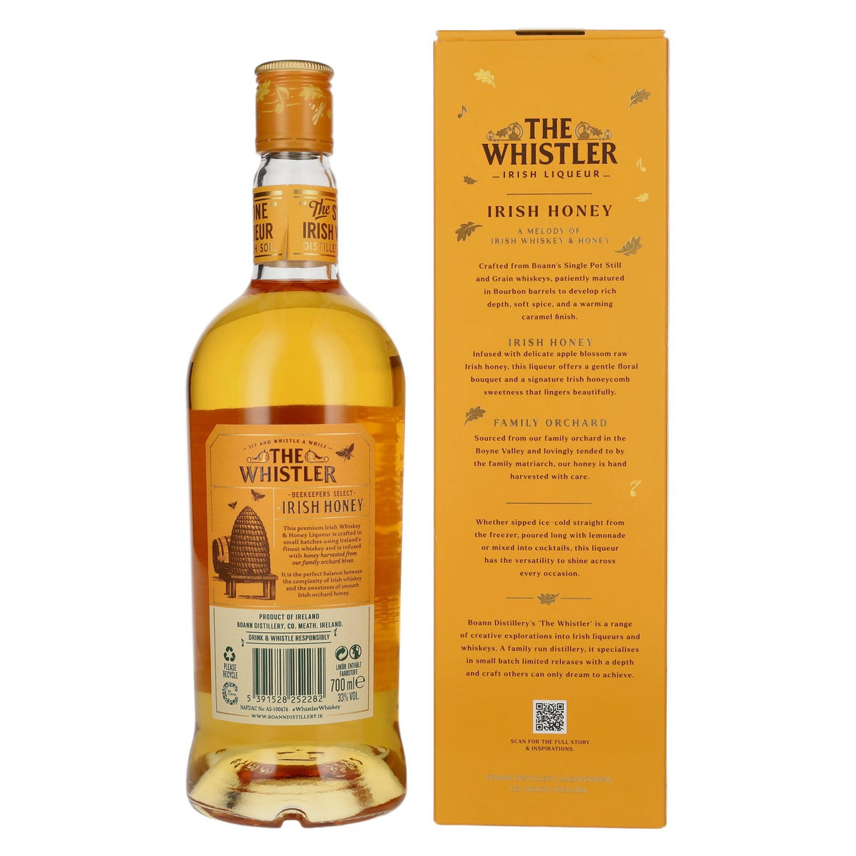 The Whistler IRISH HONEY Irish Whiskey &amp; Honey Liqueur 33% ABV, 0.7 litres, in a gift box
