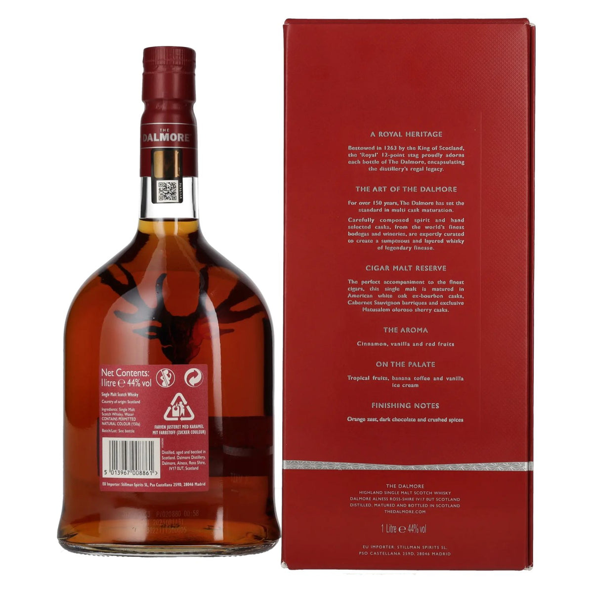 The Dalmore CIGAR MALT Reserve, whisky single malt des Highlands, 44 % vol., 1 l, dans un coffret cadeau