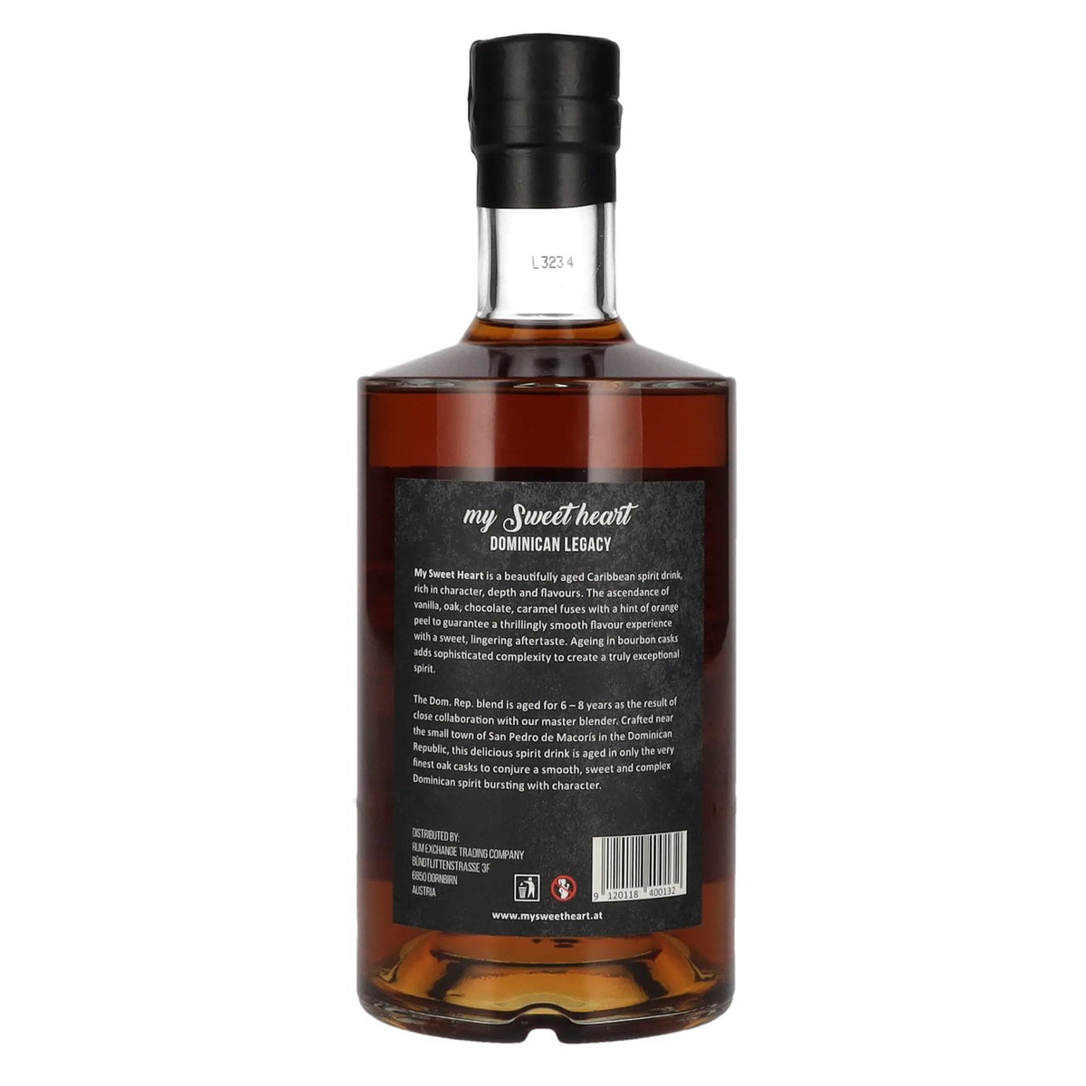 My Sweet Heart Dominican Legacy Vanilla &amp; Marzipan 40% ABV 0.7 l