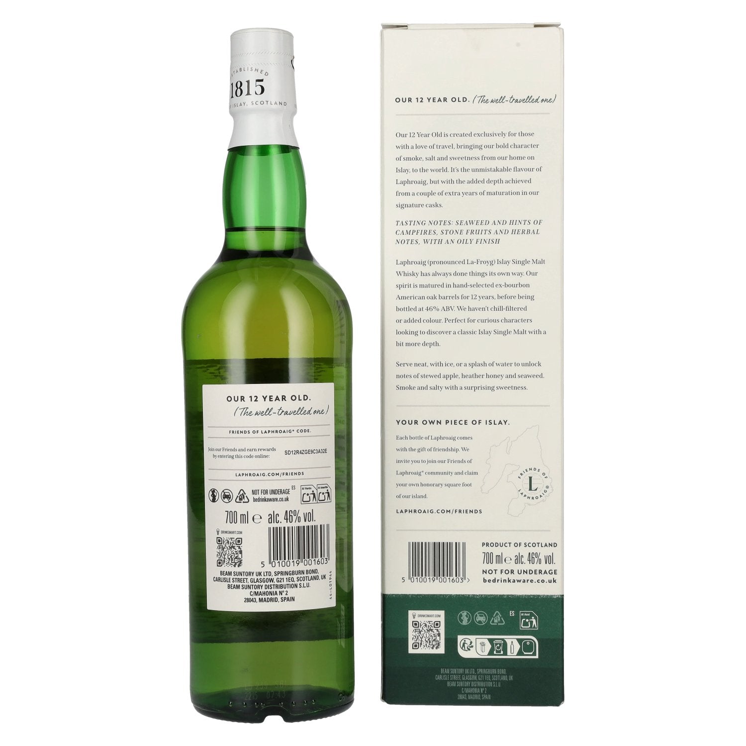 Laphroaig 12 Years Old Travel Exclusive Islay Single Malt Scotch Whisky 46% Vol. 0,7l in geschenkverpakking