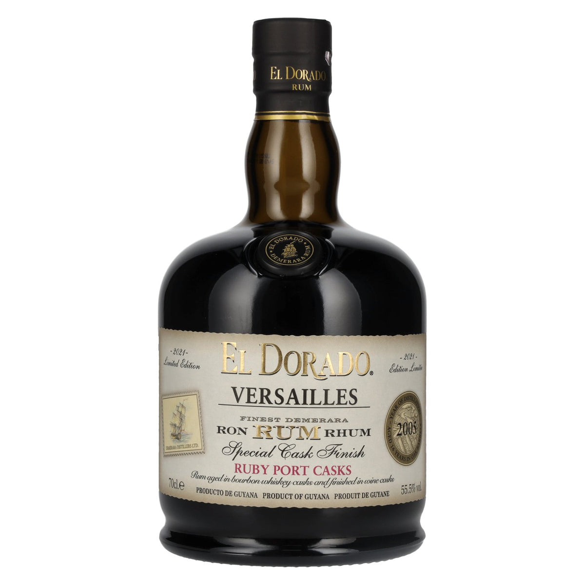 El Dorado Rum VERSAILLES Special Ruby Port Wine Casks 2005 55.5% vol. 0.7 l