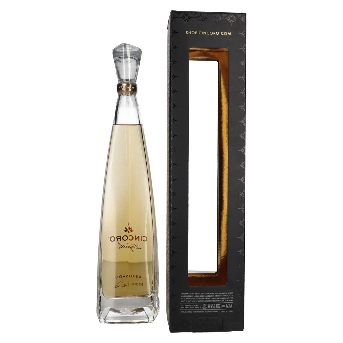 Cincoro Tequila Reposado 40% vol. 0.7 l in a gift box