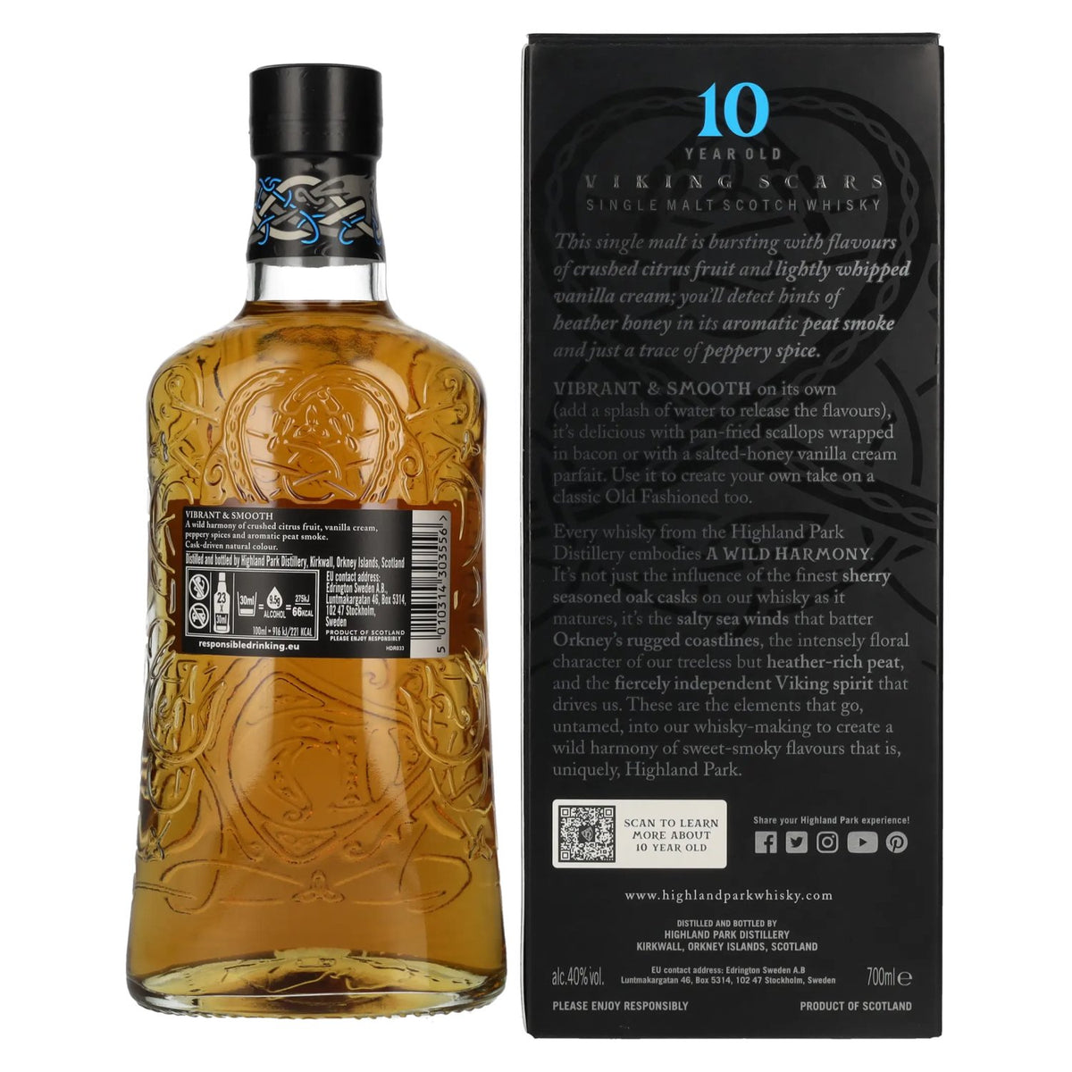 Highland Park 10 Years Old VIKING SCARS 40% vol. 0,7 l in geschenkverpakking