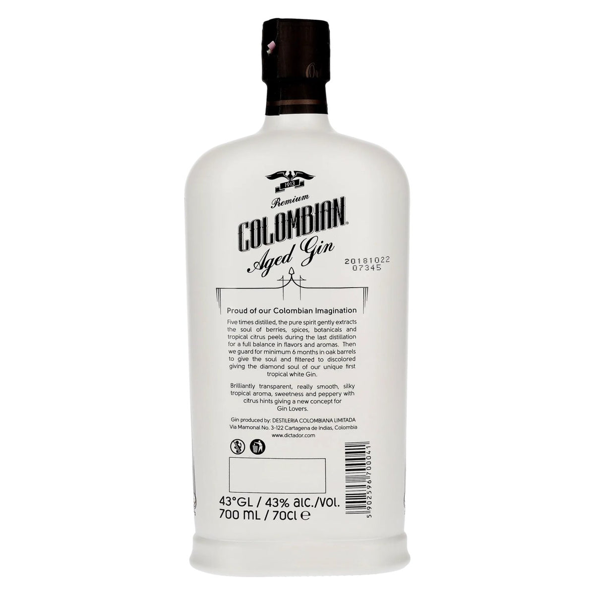 Dictador Ortodoxy Colombian Aged White Gin 43 % vol. 0,7 l