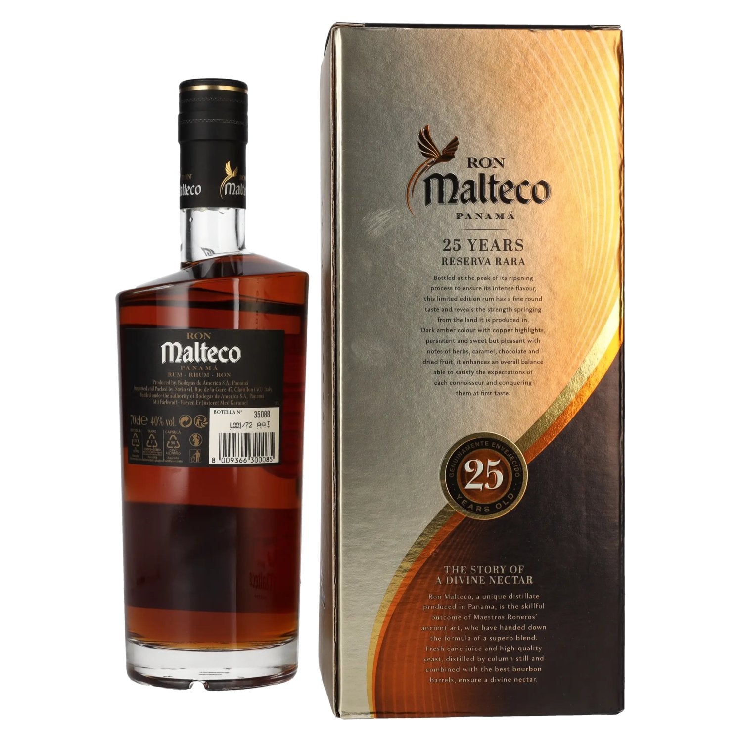 Ron Malteco 25 Años Reserva Rara 40% Vol. 0,7l en boîte cadeau