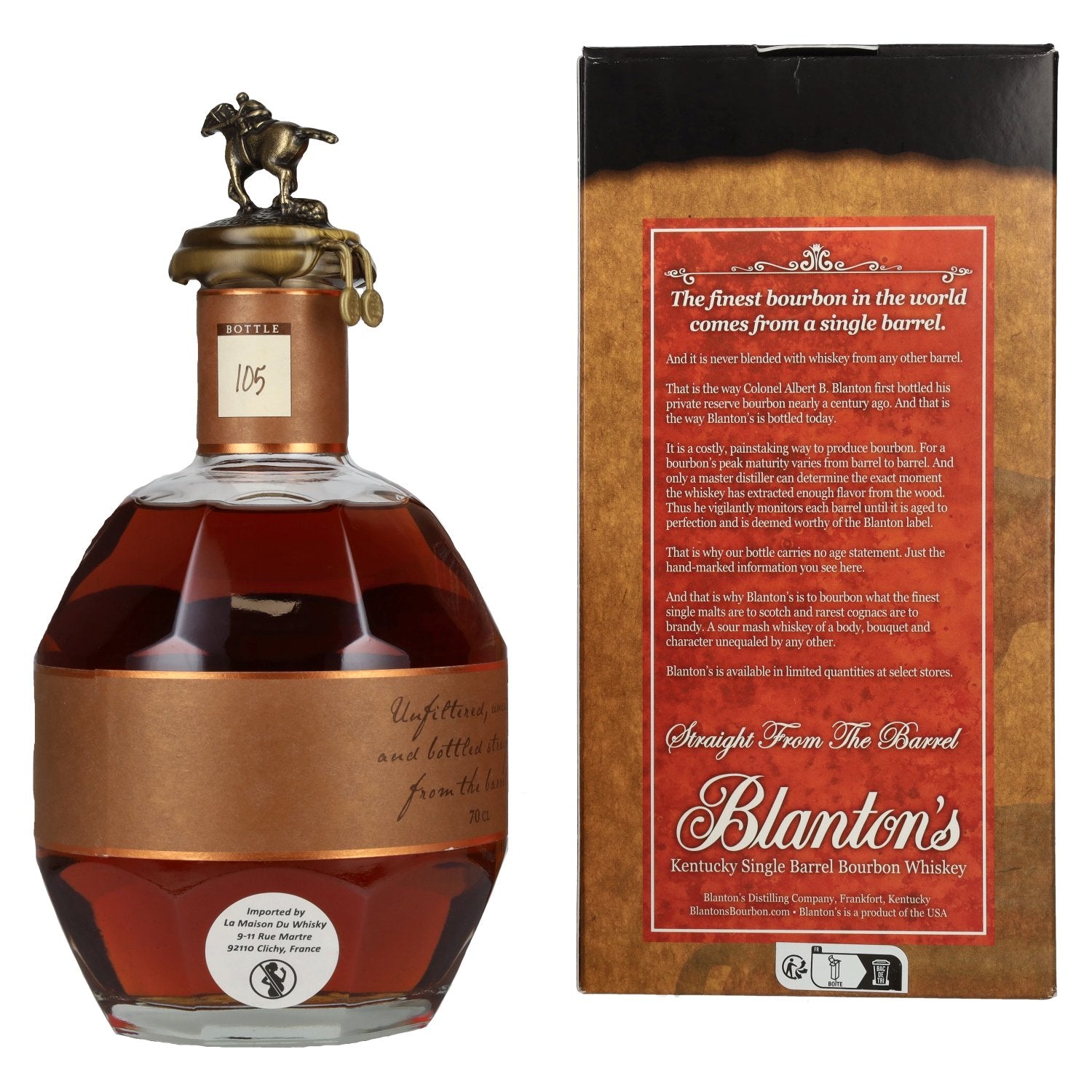 Blanton's STRAIGHT FROM THE BARREL BOURBON 64,8% Vol. 0,7l in Geschenkbox