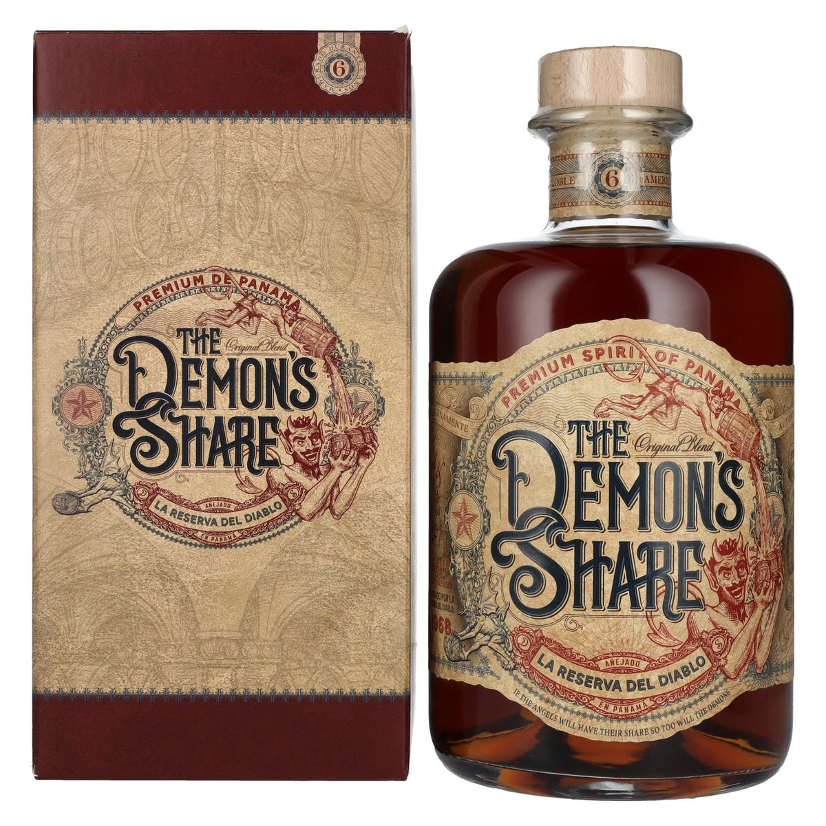 The Demon's Share, spiritueux de 6 ans d'âge, 40 % vol., 3 l, dans un coffret cadeau