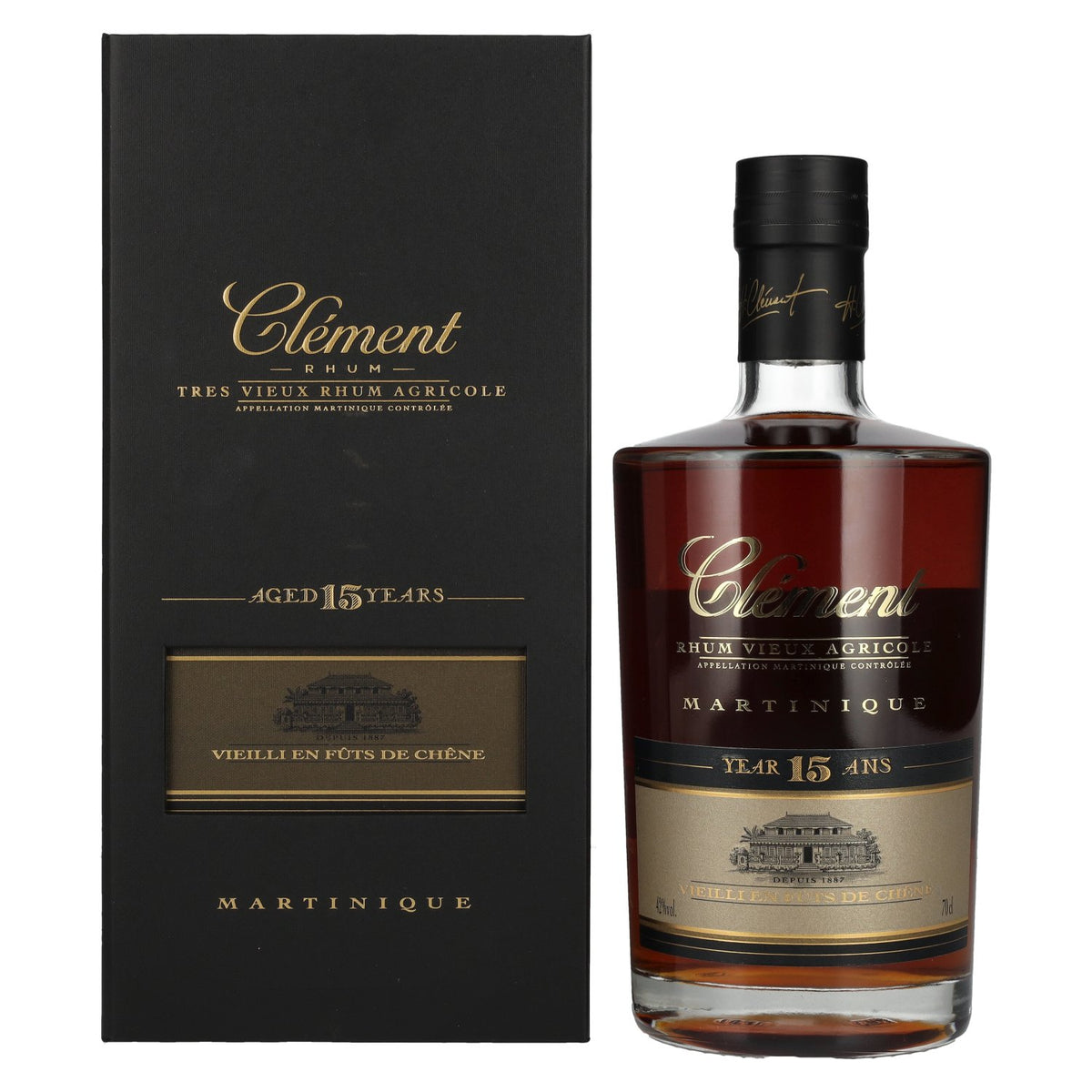 Clément Rhum Vieux Agricole 15 ans 42 % vol. 0,7 l dans un coffret cadeau