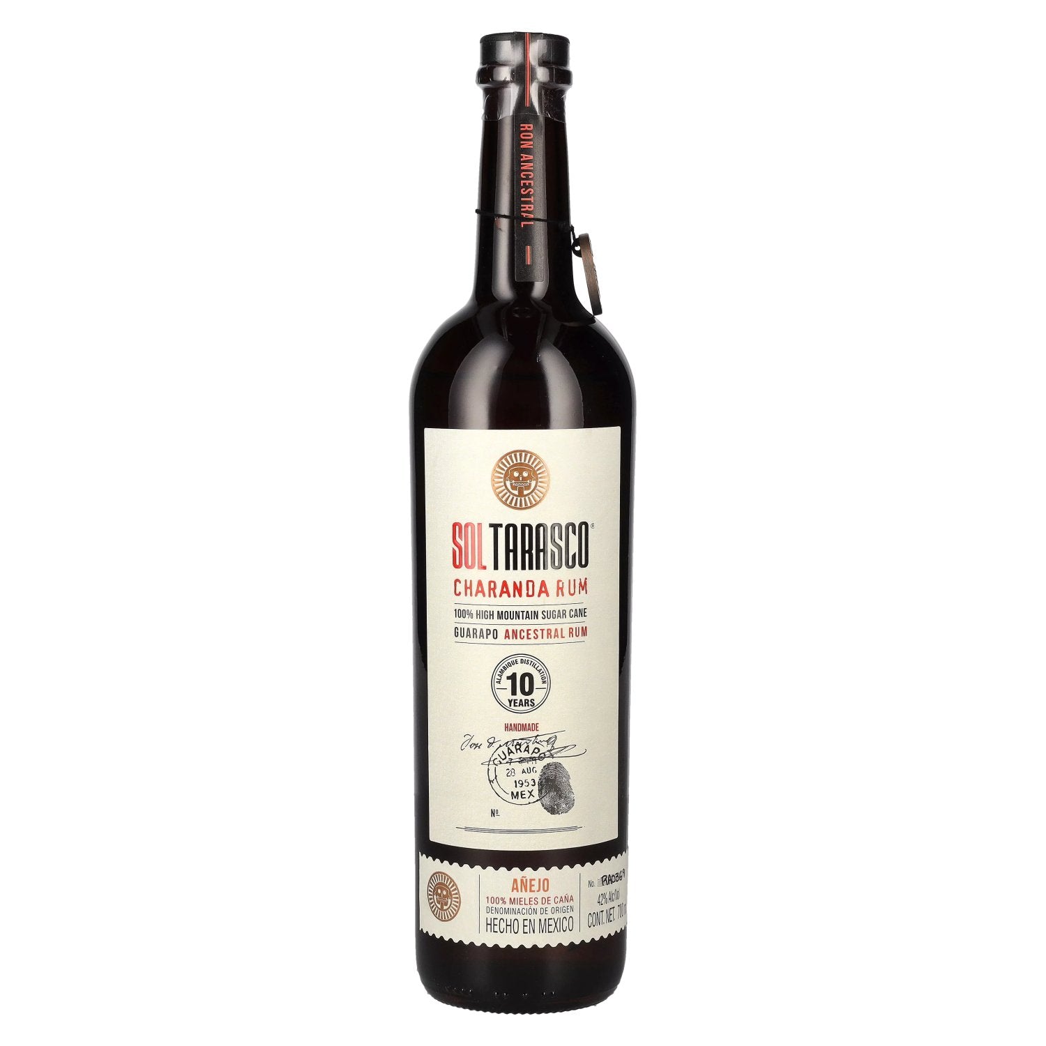 Sol Tarasco 10 Jaar Oude AÑEJO Charanda Rum 42% Vol. 0,7l