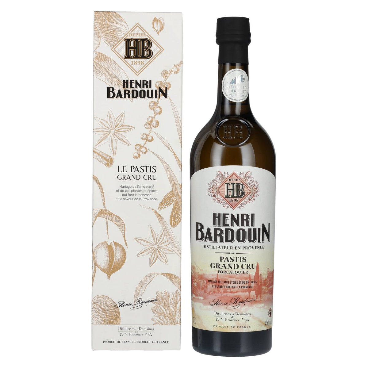 Bardouin Henri Le Pastis Grand Cru 45% vol. 0,7 l in geschenkverpakking