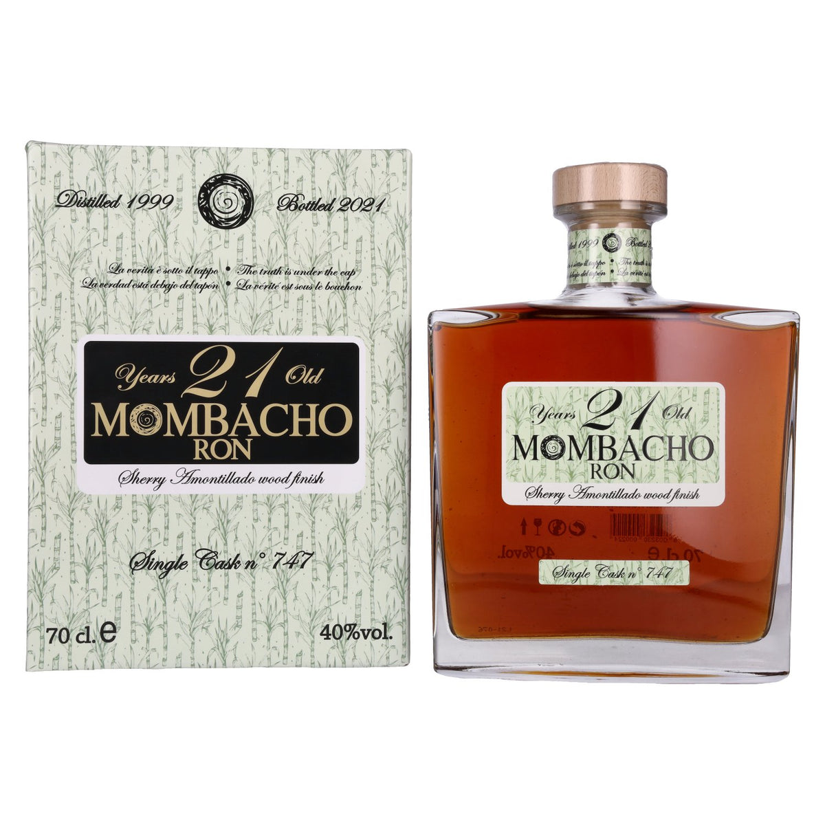 Mombacho Ron 21 Years Old Sherry Wood Finish 40% vol. 0.7 l in a gift box