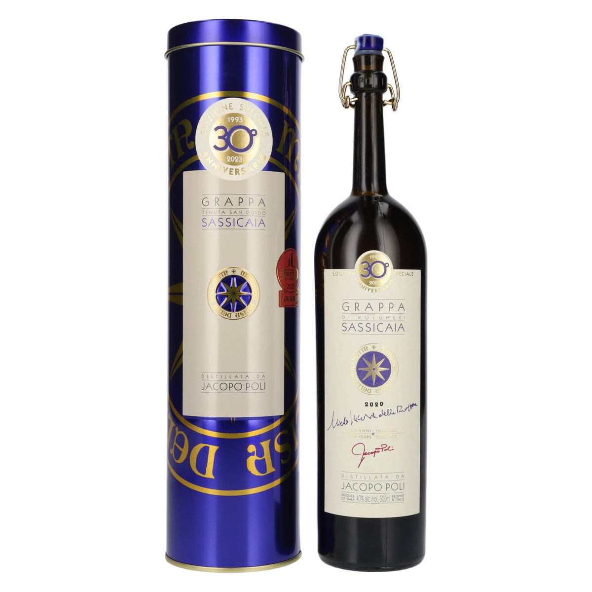 Grappa di Bolgheri Sassicaia Poli 2020 40% Vol. 0,5l in Tinbox
