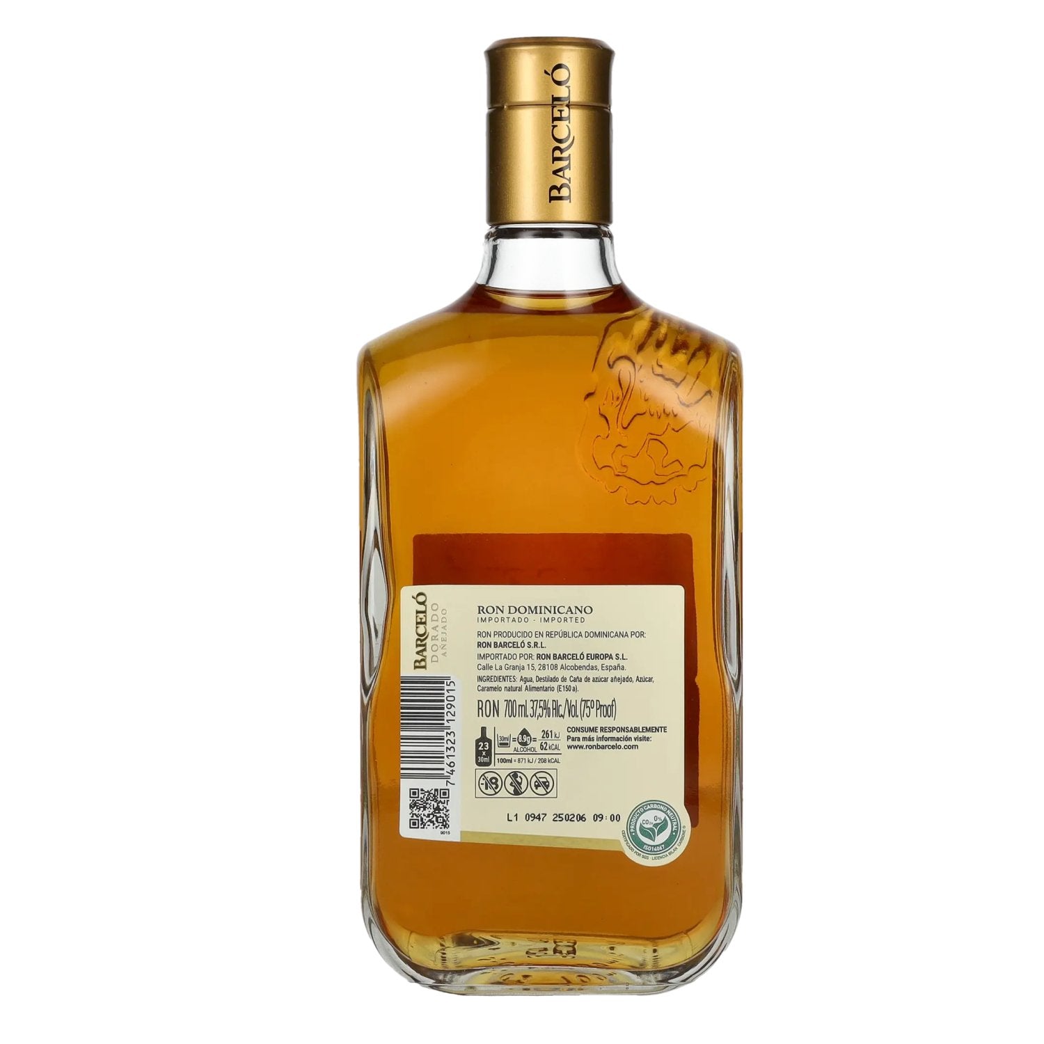 Ron Barceló DORADO Añejado Ron Dominicano 37,5% Vol. 0,7l