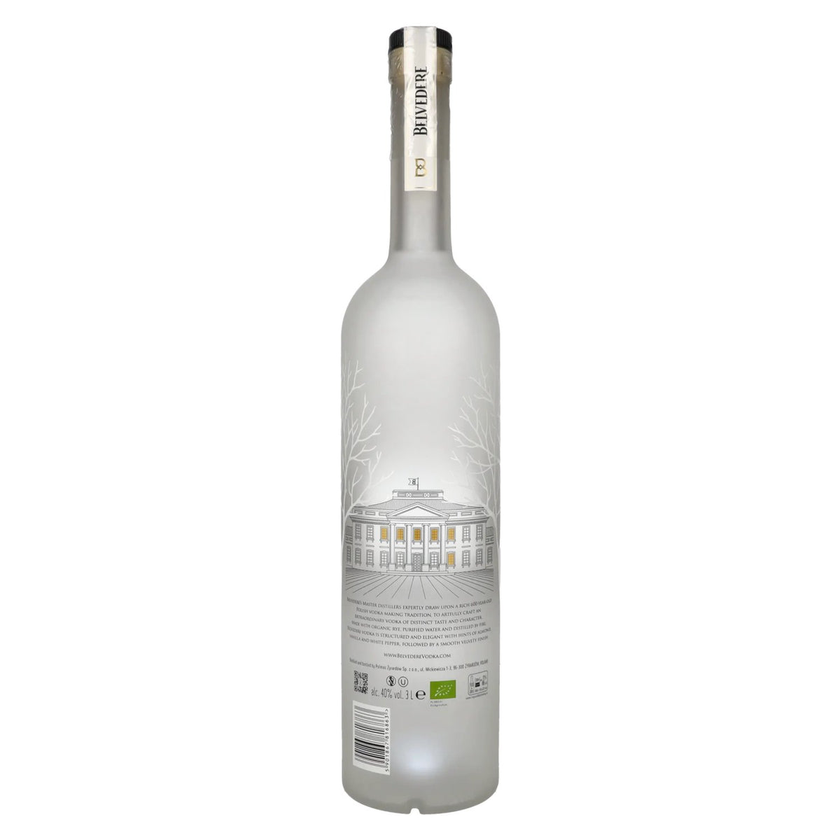 Belvedere Organic Vodka 40% vol. 3 l + LED-lichtsticker