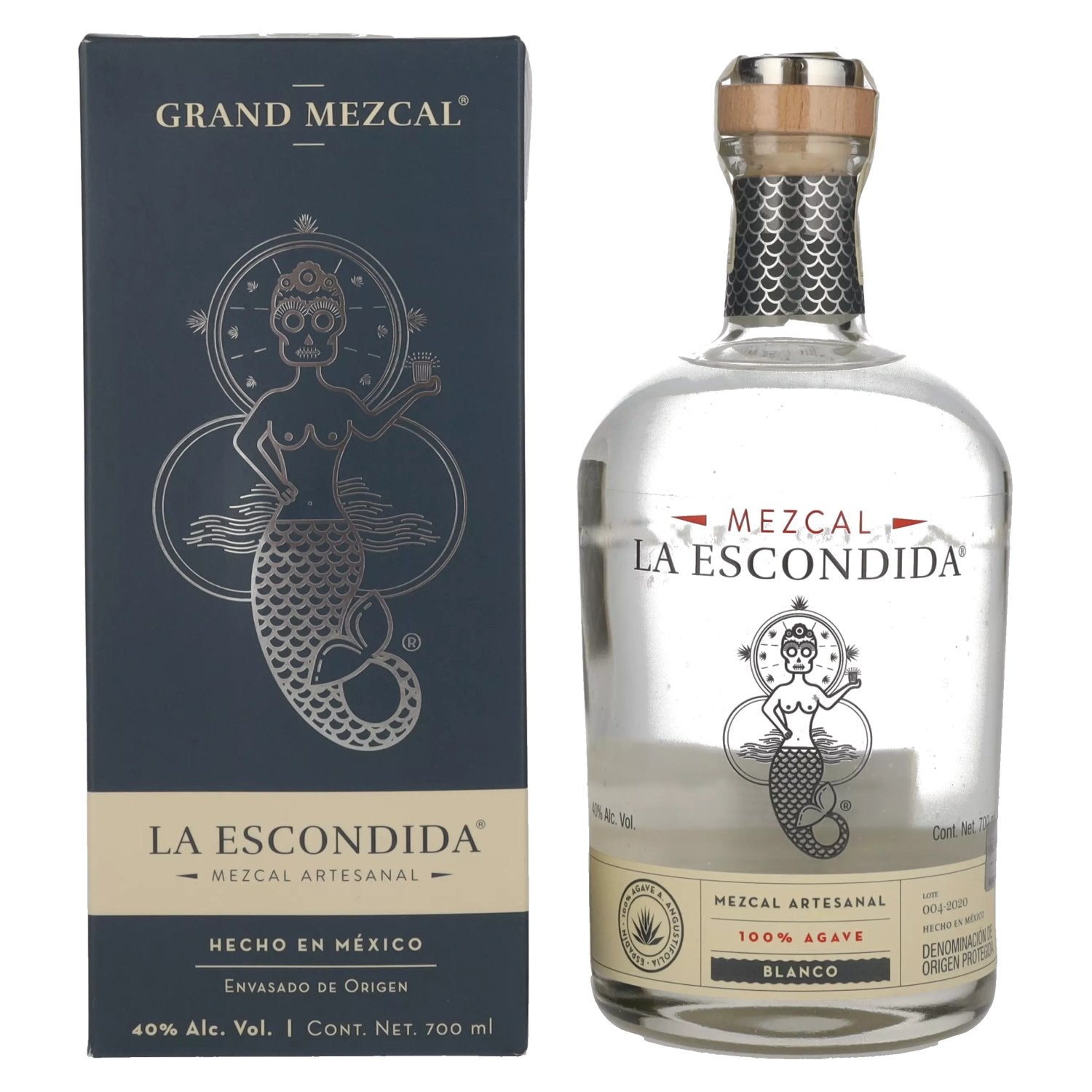 La Escondida Mezcal Artesanal Blanco 40% Vol. 0,7l in gift box