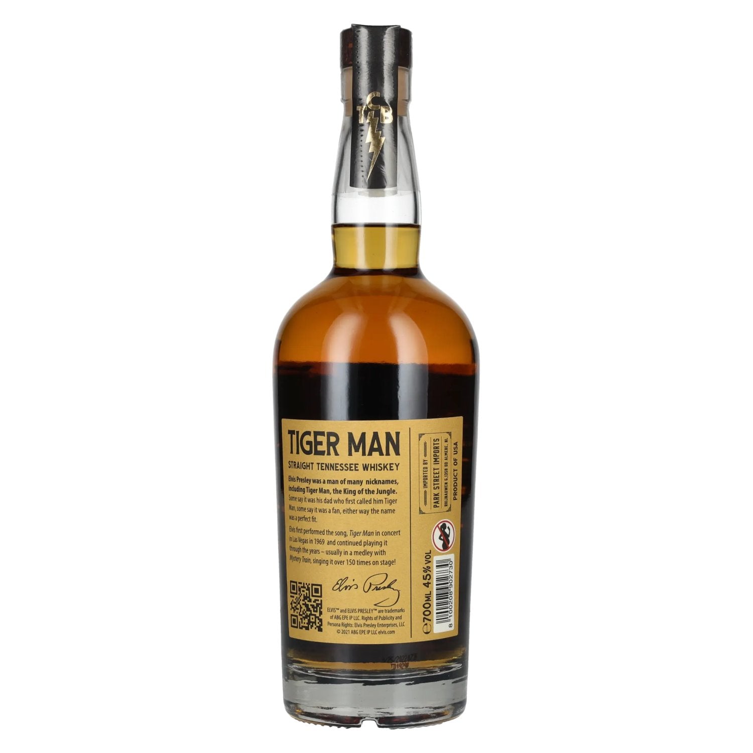 Elvis TIGER MAN Straight Tennessee Whiskey 45% vol. 0,7l
