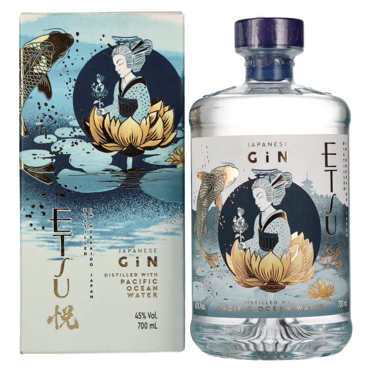 Etsu Gin PACIFIC OCEAN WATER 45% vol. 0,7 l in geschenkverpakking