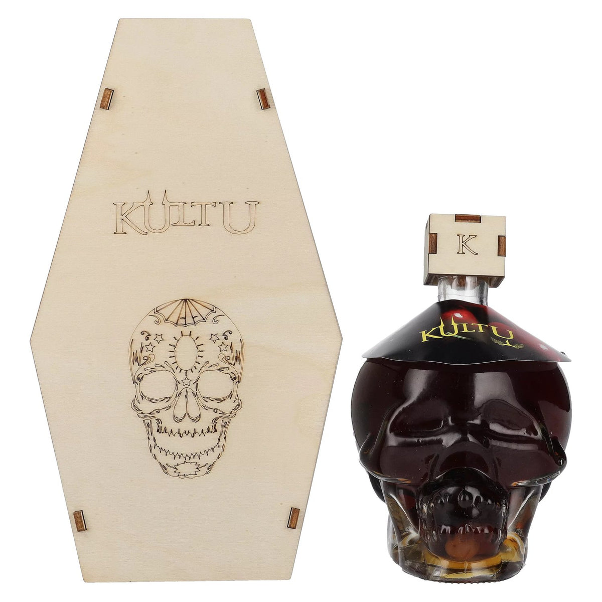 Liqueur de cerise Kultu Ginja, 18 % vol., 0,7 l, dans un coffret en bois