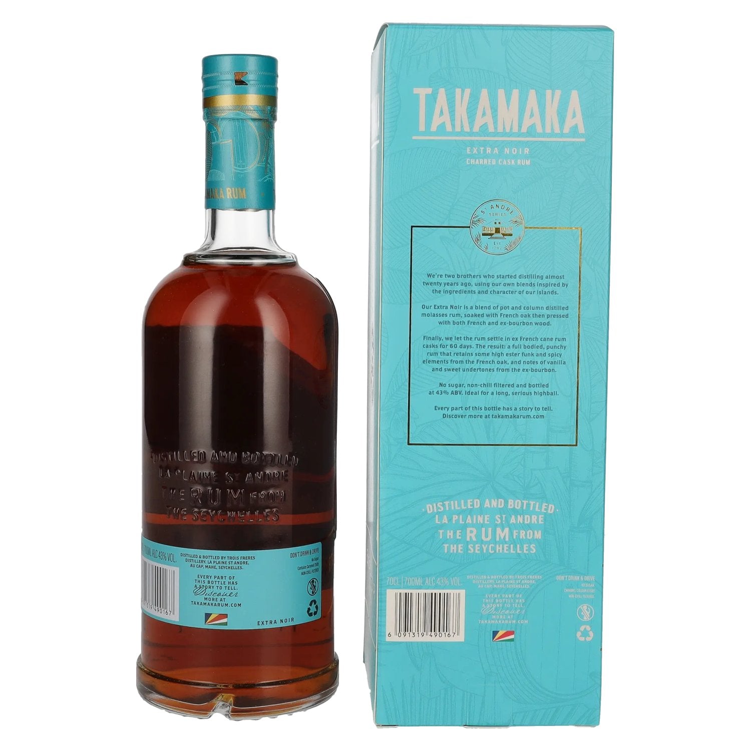 Takamaka EXTRA NOIR Rum 43% vol. 0.7l in a gift box