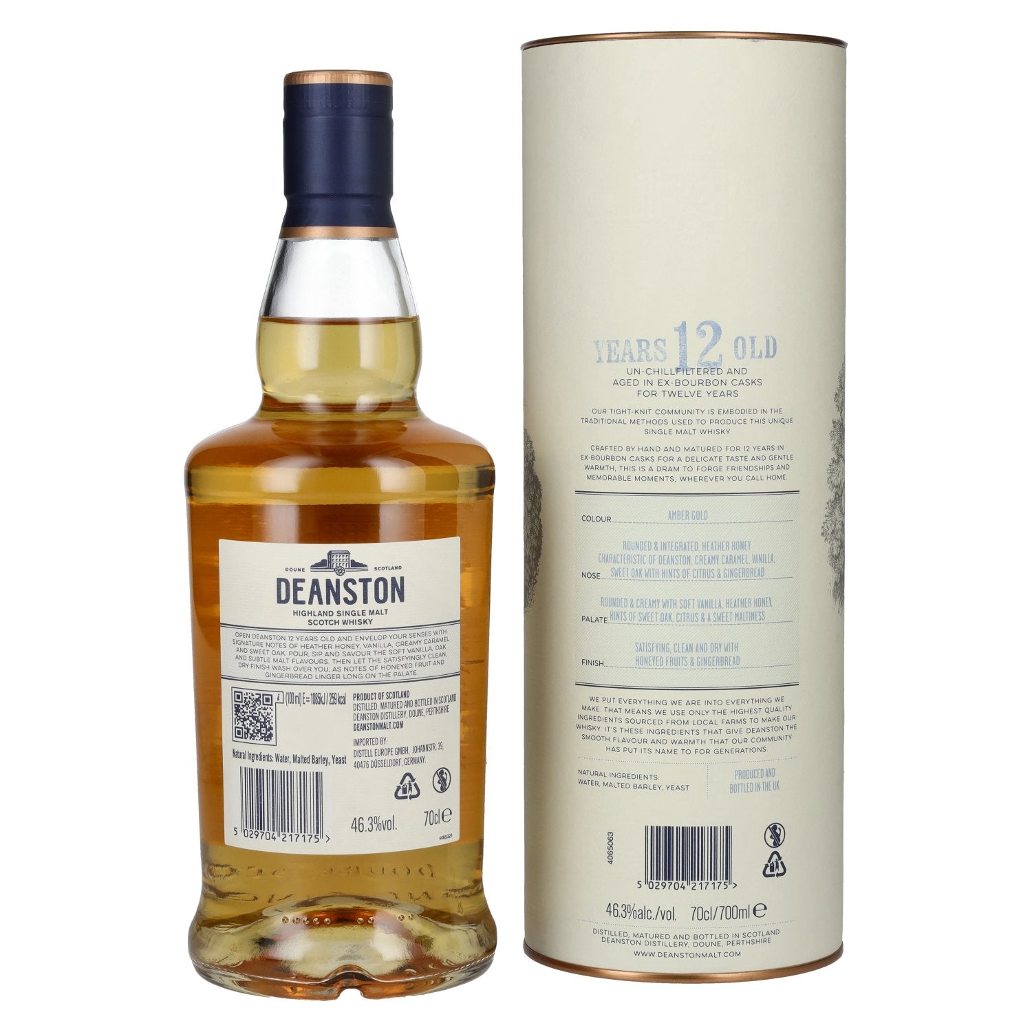 Deanston 12 Years Old Highland Single Malt 46,3% Vol. 0,7l in Geschenkbox