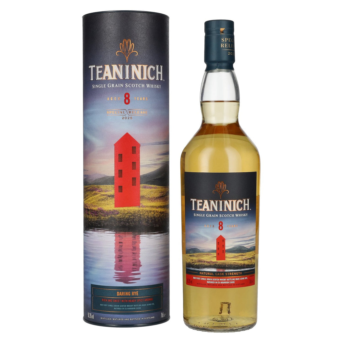 Teaninich 8 ans d'âge DARING RYE Single Grain Édition spéciale 60,3 % vol. 0,7 l dans un coffret cadeau