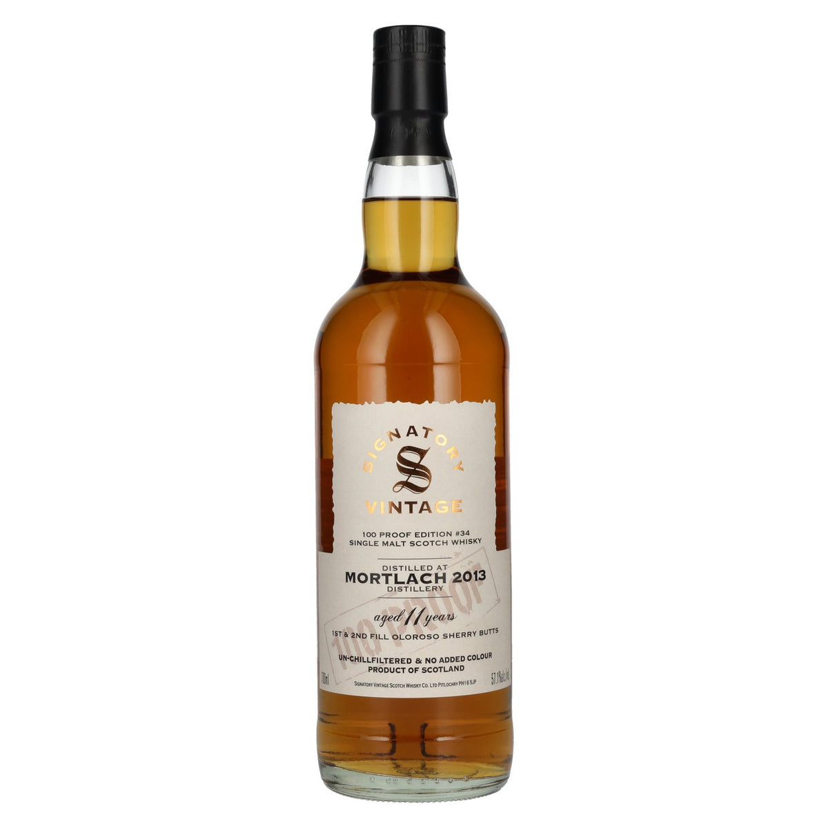 Signatory Vintage 100 Proof Edition MORTLACH 11 Years Old Single Malt #34 2013 57,1% Vol. 0,7l
