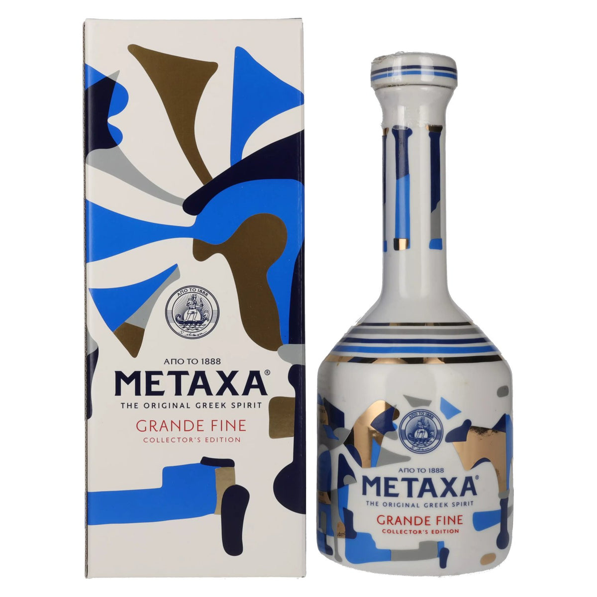Metaxa GRANDE FINE Collector's Edition keramische fles 40% vol. 0,7 l in geschenkverpakking