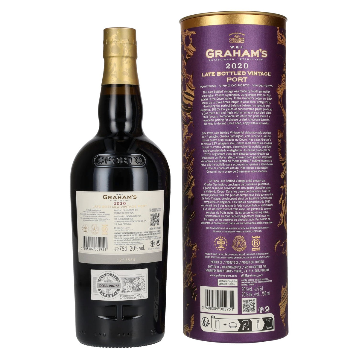 W. &amp; J. Graham's Late Bottled Vintage Port 2020 20% vol. 0,75 l in geschenkverpakking