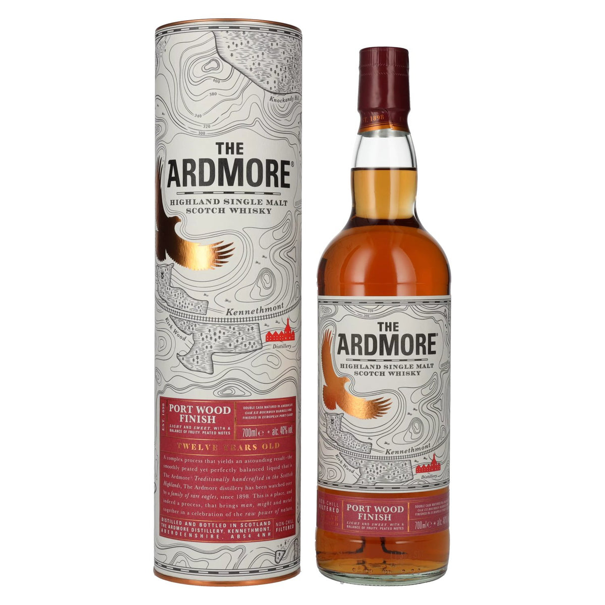 The Ardmore 12 ans d'âge PORT WOOD FINISH 46 % vol. 0,7 l dans un coffret cadeau