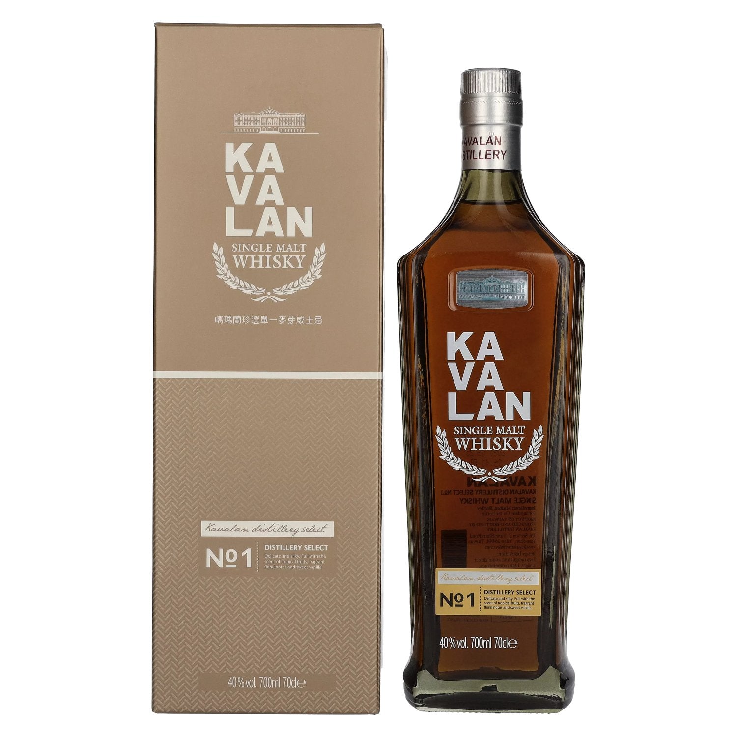 Kavalan DISTILLERY SELECT Single Malt Whisky No. 1 40% Vol. 0,7l in Geschenkbox