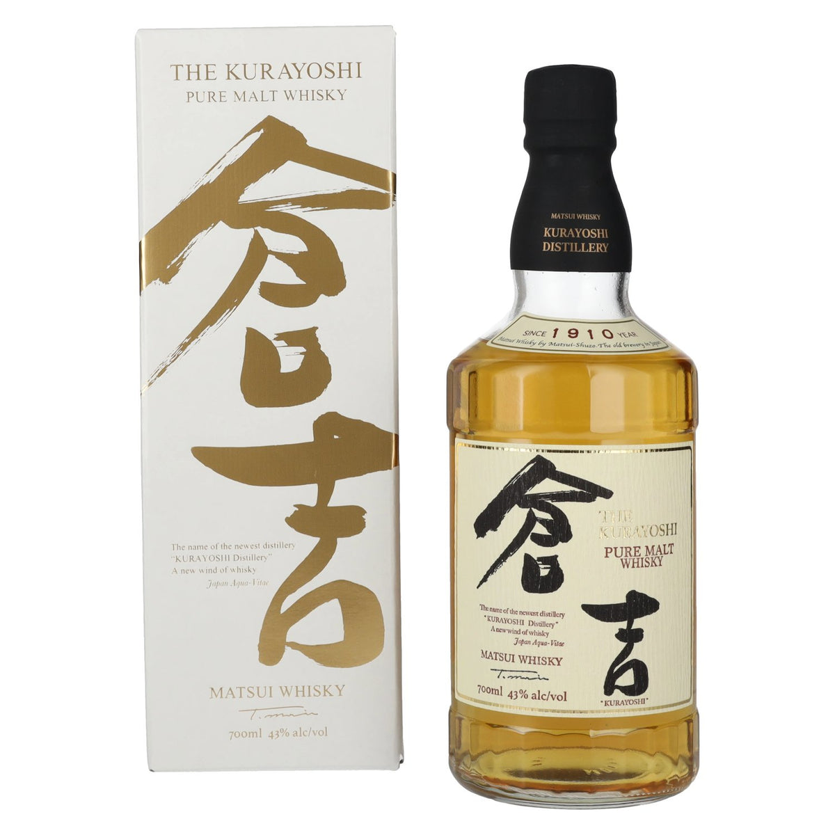 Matsui Whisky THE KURAYOSHI Pure Malt Whisky 43% vol. 0,7 l in geschenkverpakking