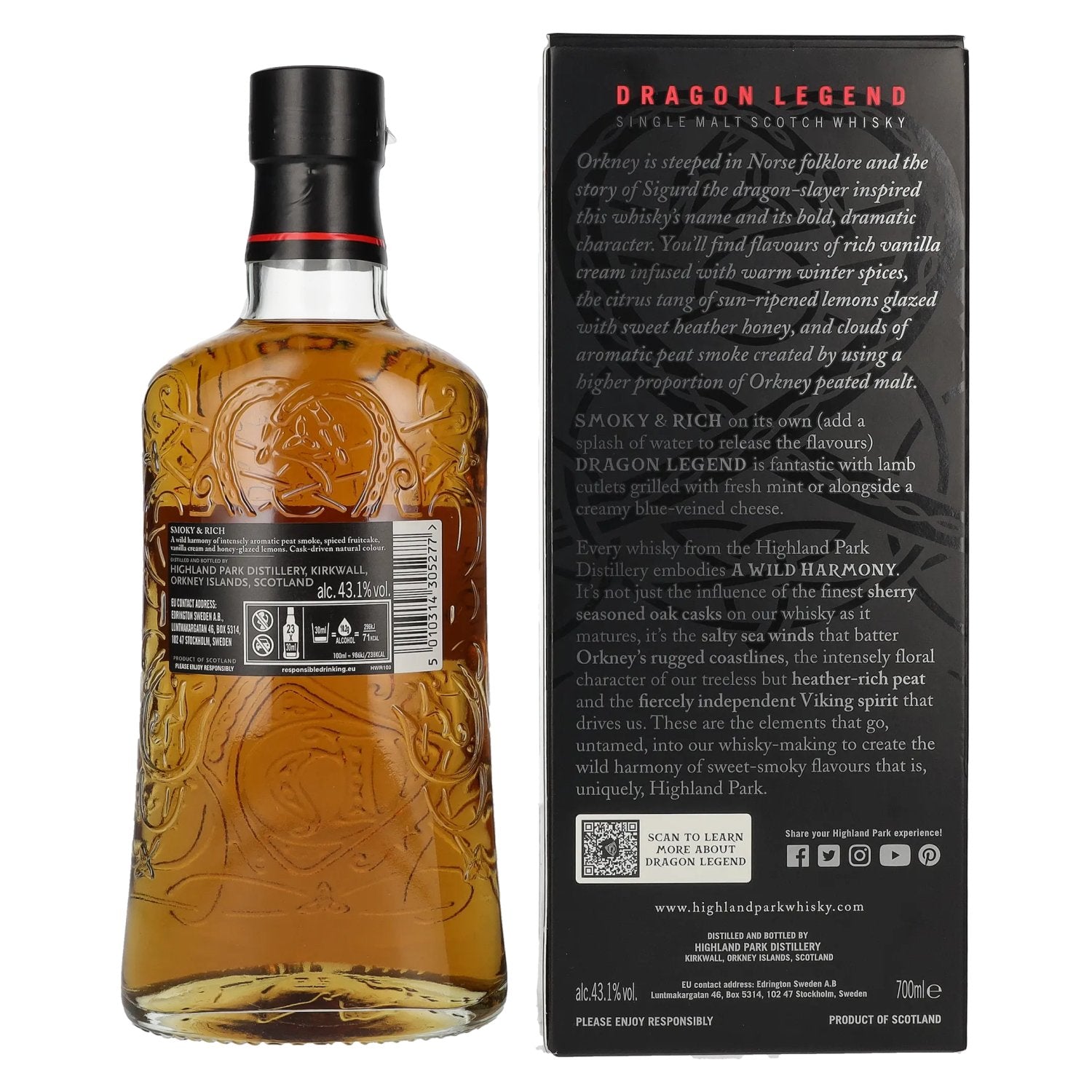 Highland Park DRAGON LEGEND Single Malt Scotch Whisky 43,1% Vol. 0,7l in geschenkverpakking