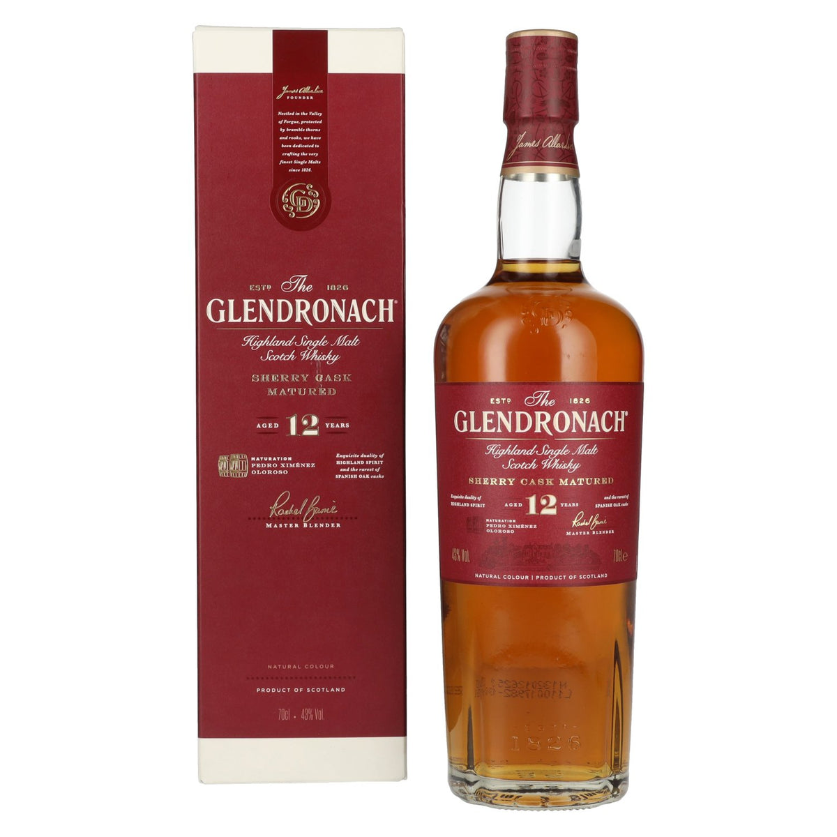 The GlenDronach 12 Years Old SHERRY CASK MATURED Highland Single Malt 43% vol. 0.7 l in a gift box