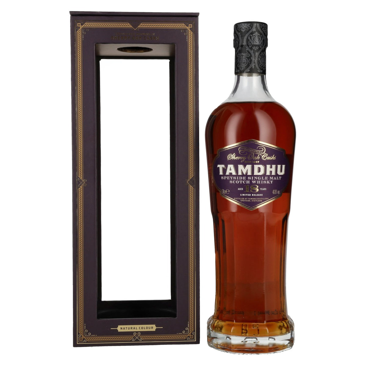 Tamdhu 18 ans d'âge, single malt du Speyside, édition limitée, 46,8 % vol., 0,7 l, dans un coffret cadeau