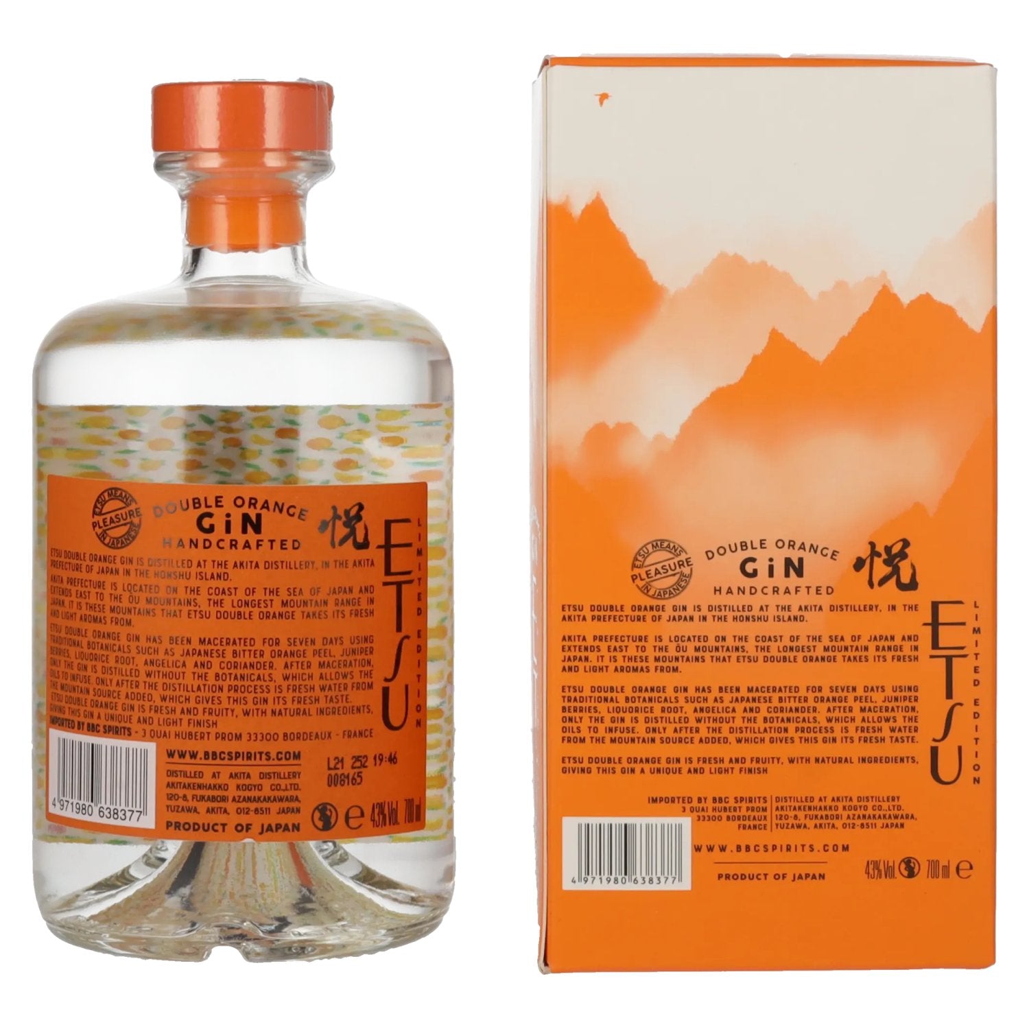Etsu Gin DOUBLE ORANGE Limited Edition 43% Vol. 0,7l in Geschenkbox