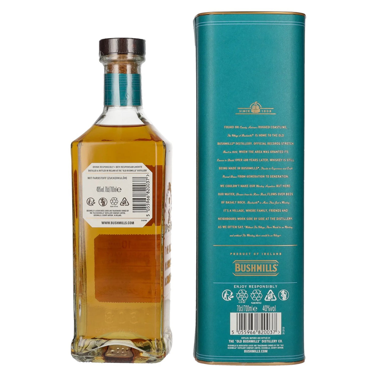 Bushmills 10 Years Old Single Malt Irish Whiskey 40% Vol. 0,7l in Geschenkbox