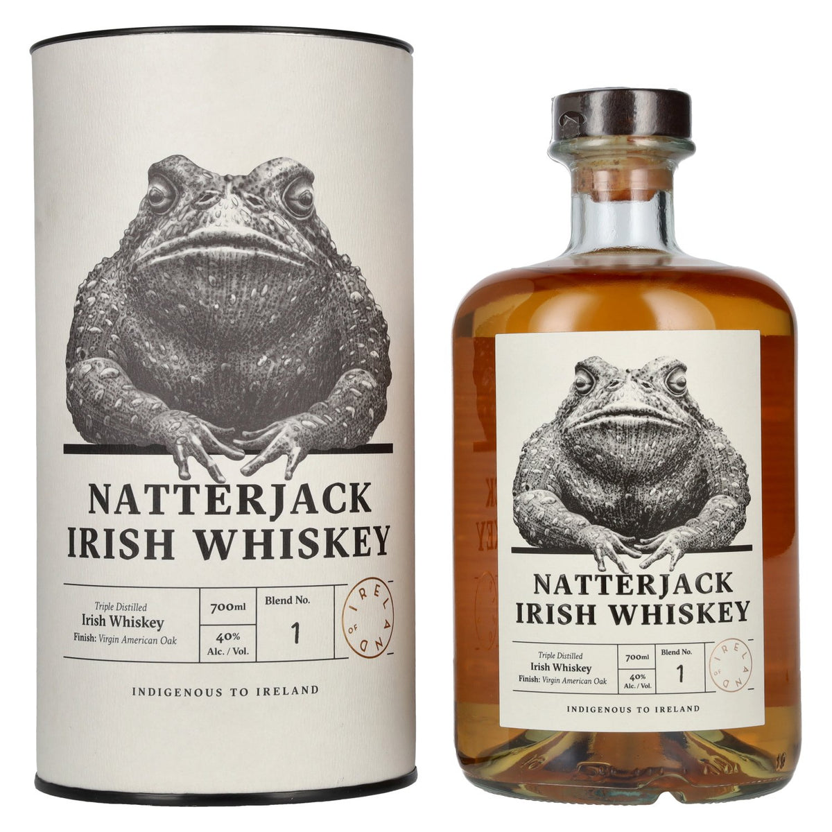 Natterjack Whiskey irlandais 40 % vol., 0,7 l, dans un coffret cadeau