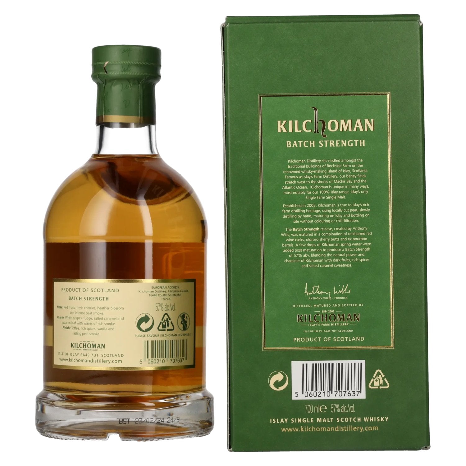 Kilchoman BATCH STRENGTH Islay Single Malt Scotch Whisky 57% Vol. 0,7l in geschenkverpakking